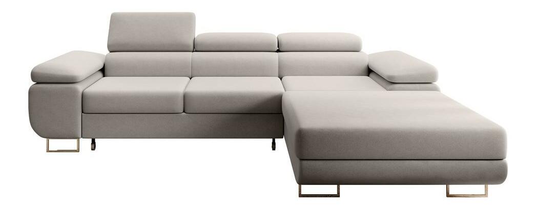 Rohová sedacia súprava Grande (P) (sivá + chrómová)