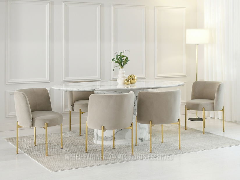 Scaun Charliez (bej + auriu)