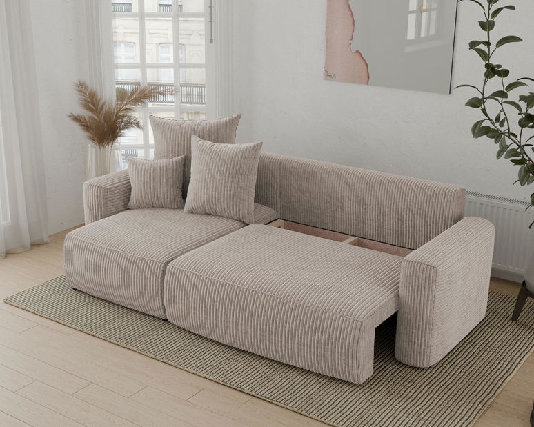 Rohová sedačka Denia (L) (svetlohnedá)