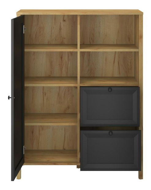 Regal Bruselas (hrast craft zlatni + crna) 