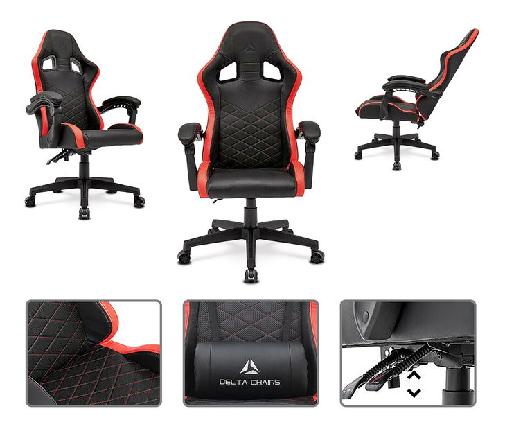 Kancelárske/herné kreslo Limur-L615-RED (čierna + červená)