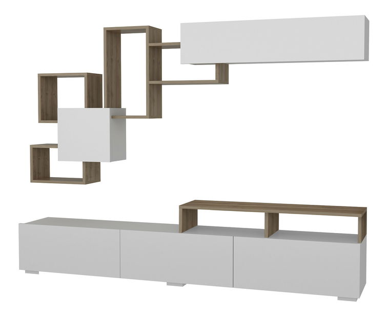 Masă TV/ Dulap Elita (Alb + Nuc)