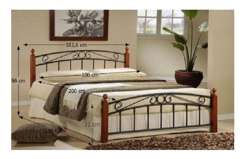 Manželská posteľ 180 cm Dalasi (s roštom)