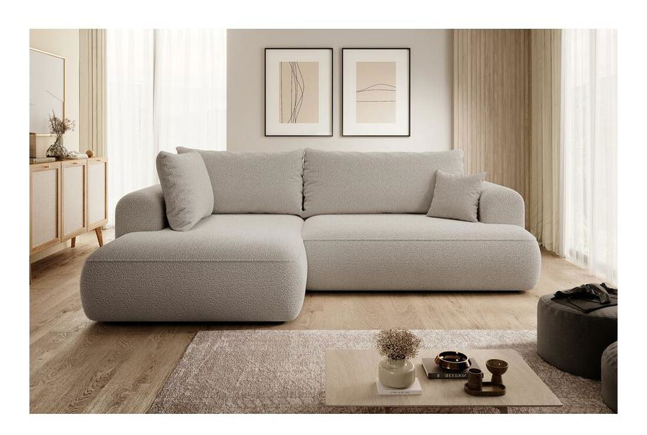 Sarokkanapé Olivo II (B) (világos bézs + fekete)