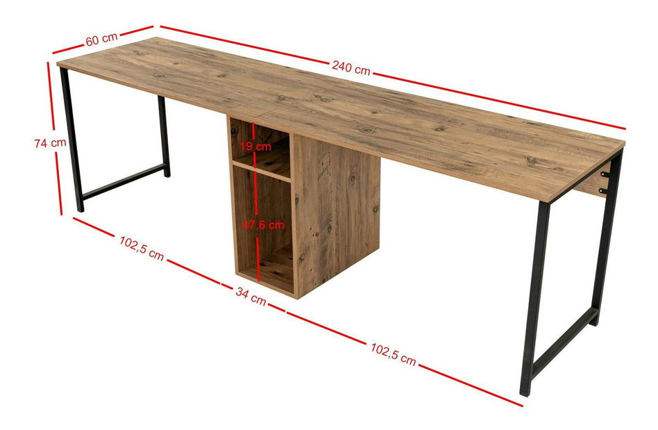 PC stolík Torpedo (borovica atlantická + čierna) 