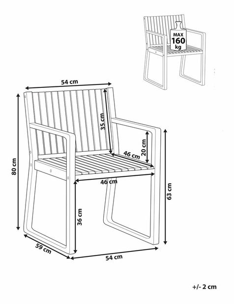 Záhradná stolička Sasan (svetlohnedá)
