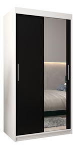 Šatníková skriňa 100 cm Toki 2 (Biela matná + Čierna matná)