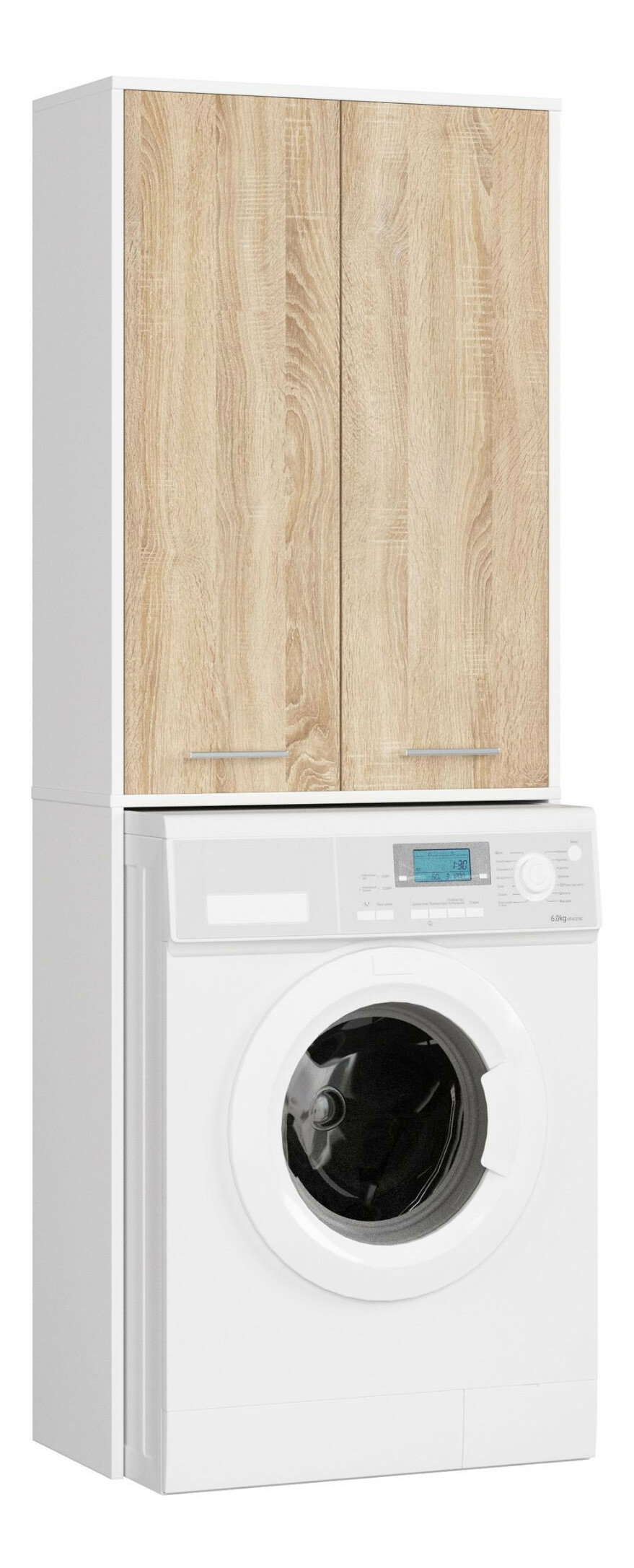 Skrinka nad práčku Fulgor 180 (biela + dub sonoma)
