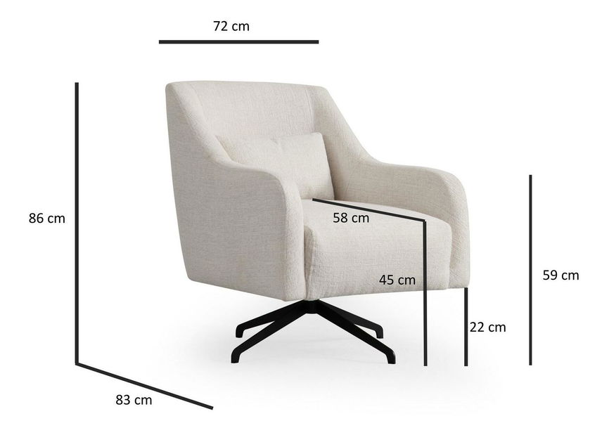 Fotel Ginarutta (fehér + fekete)