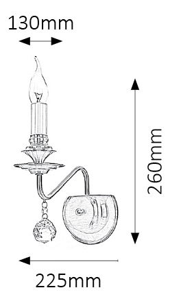 Nástenné svietidlo Beatrice 7056 (antická bronzová)