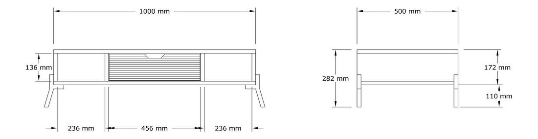 Măsuță de cafea Munibo (stejar zafir + antracit) 