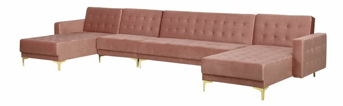 Rohová sedačka U ABERLADY 1 (ružová) (L)