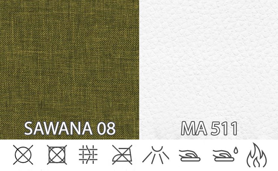 Rohová sedačka Wisteria (zelená + biela) (L)