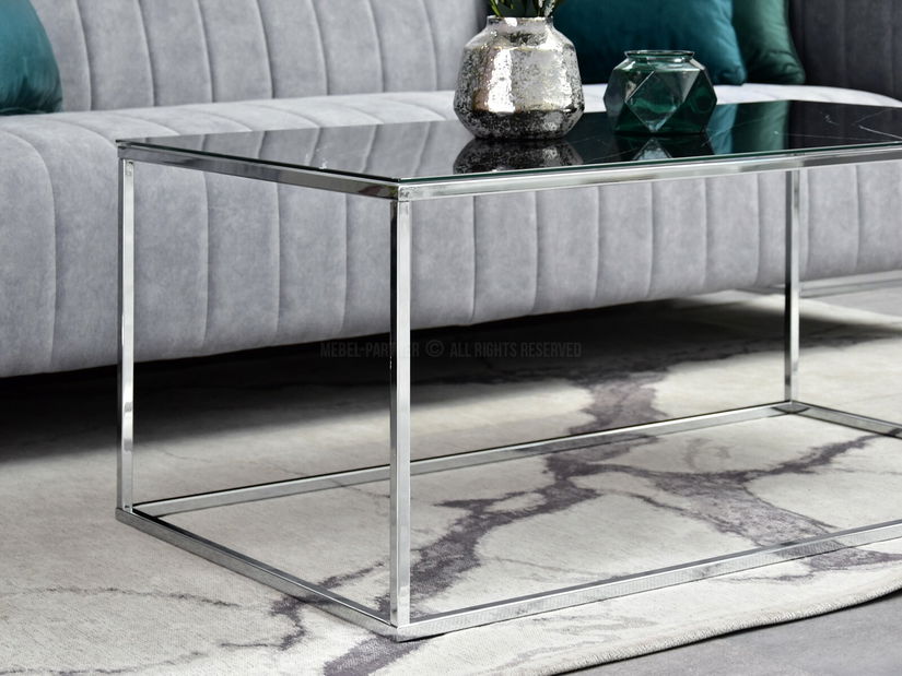 Măsuță de cafea Bella Xl (marmură negru + crom)