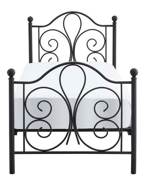 Jednolôžková posteľ 90 cm Patience (bez matraca) (čierna)