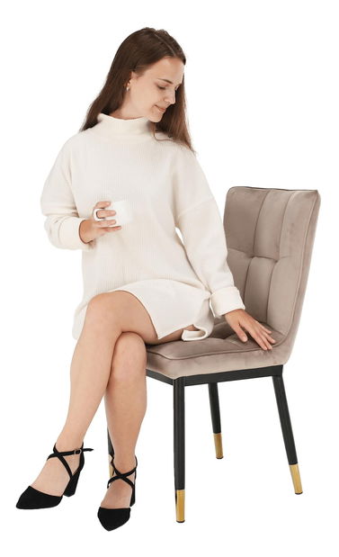 Jedálenská stolička Dopey (béžová + čierna)