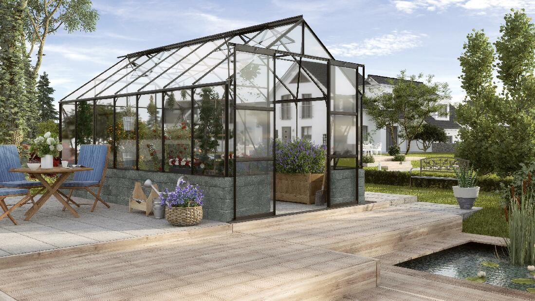 Stil clasic Greenhouse Cassandra 11500 (sticlă securizată + negru)