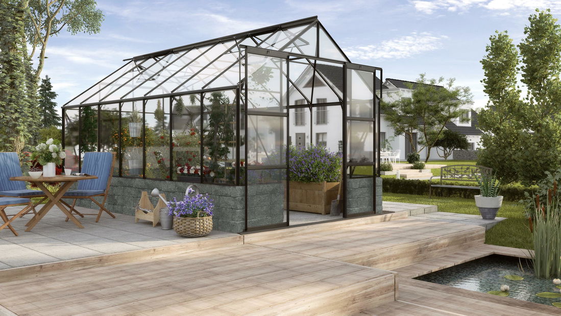 Stil clasic Greenhouse Cassandra 11500 (sticlă securizată + negru)