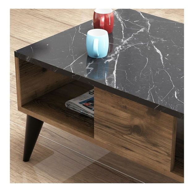 Stolić za kavu Lydie (orah + mramor)