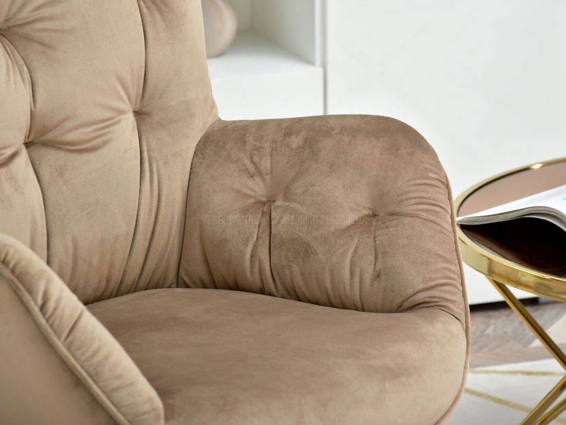 Kreslo Meryl (béžová + zlato)