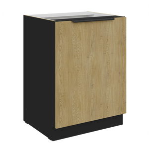 Dolná kuchynská skrinka Carminia 60 D 1F BB (dub cremona + čierna)