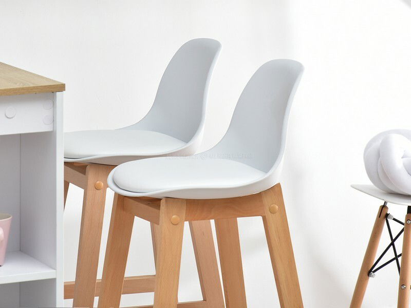 Stolička Evan (biela + buk)