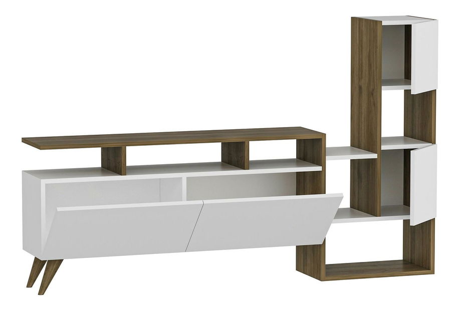 Mobilier living Patovi 2 (alb + Nuc) 