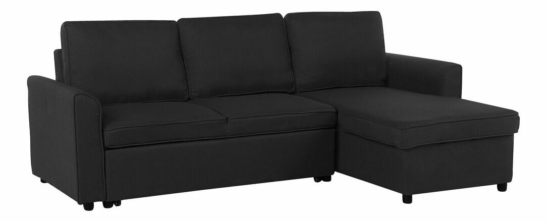 Rohová sedačka Narpes (čierna) (s úl. priestorom) (P)
