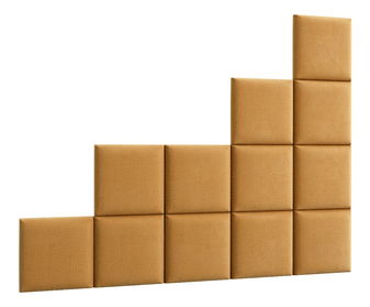 Set 12 tapeciranih panela Quadra 200x160 cm (boja senfa)