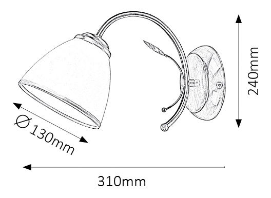 Nástenné svietidlo Aletta 2778 (bronzová + biela)