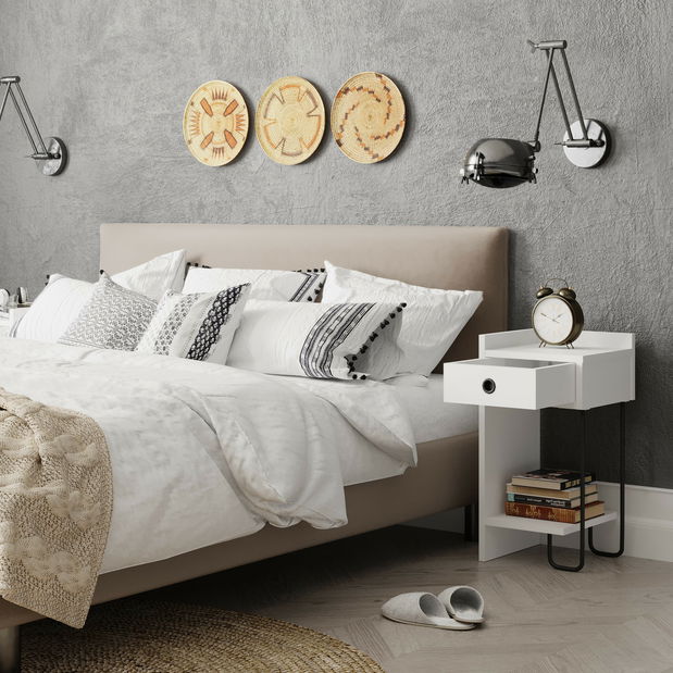 Nočný stolík Cacy (biela) (P)