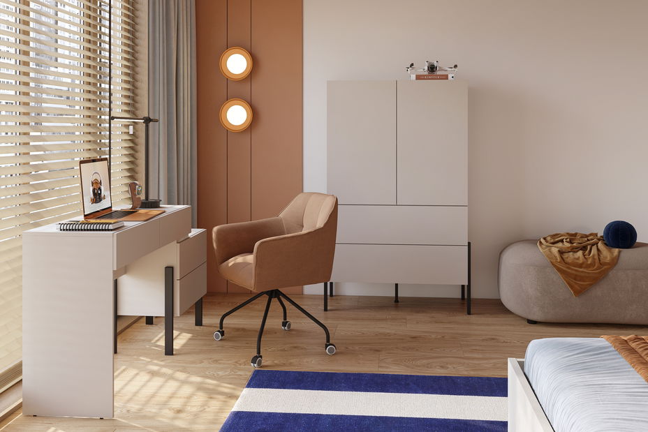 Egyszemélyes ágy 100 cm Juka (kasmír) (tárolóhellyel)