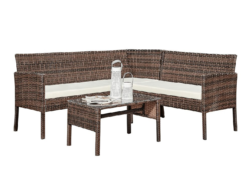 Set mobilier de grădină Farial 210998 (maro + bej) (pentru 5 persoane)