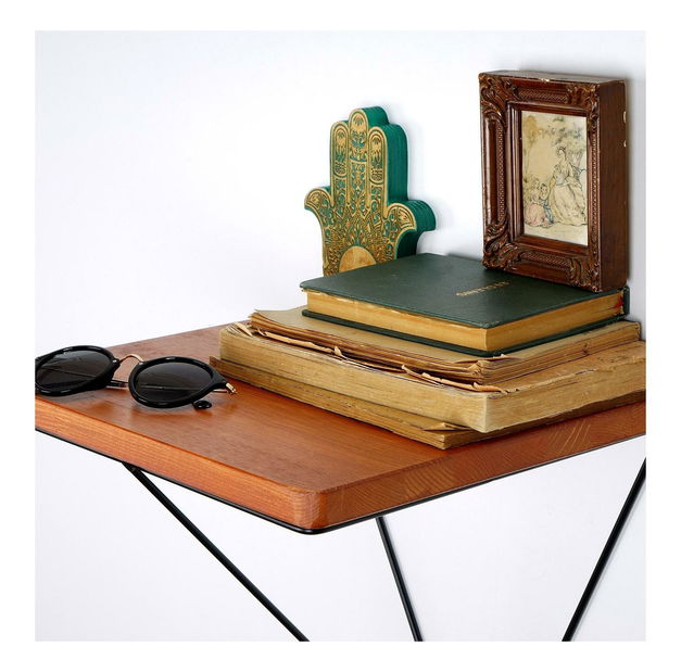 Dekorativna zidna polica Duvelo 7 (orah + crna)