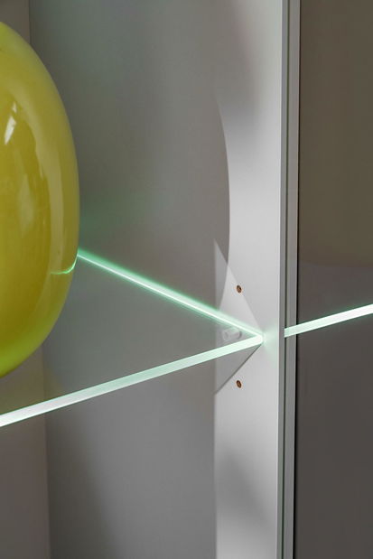 Mobilier living Xavus L (perla grey + stejar artisan) (cu iluminat)