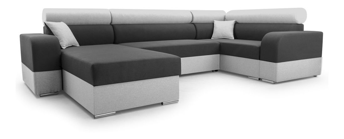 Rohová sedačka U Irul Super (tmavosivá + svetlosivá) (L)