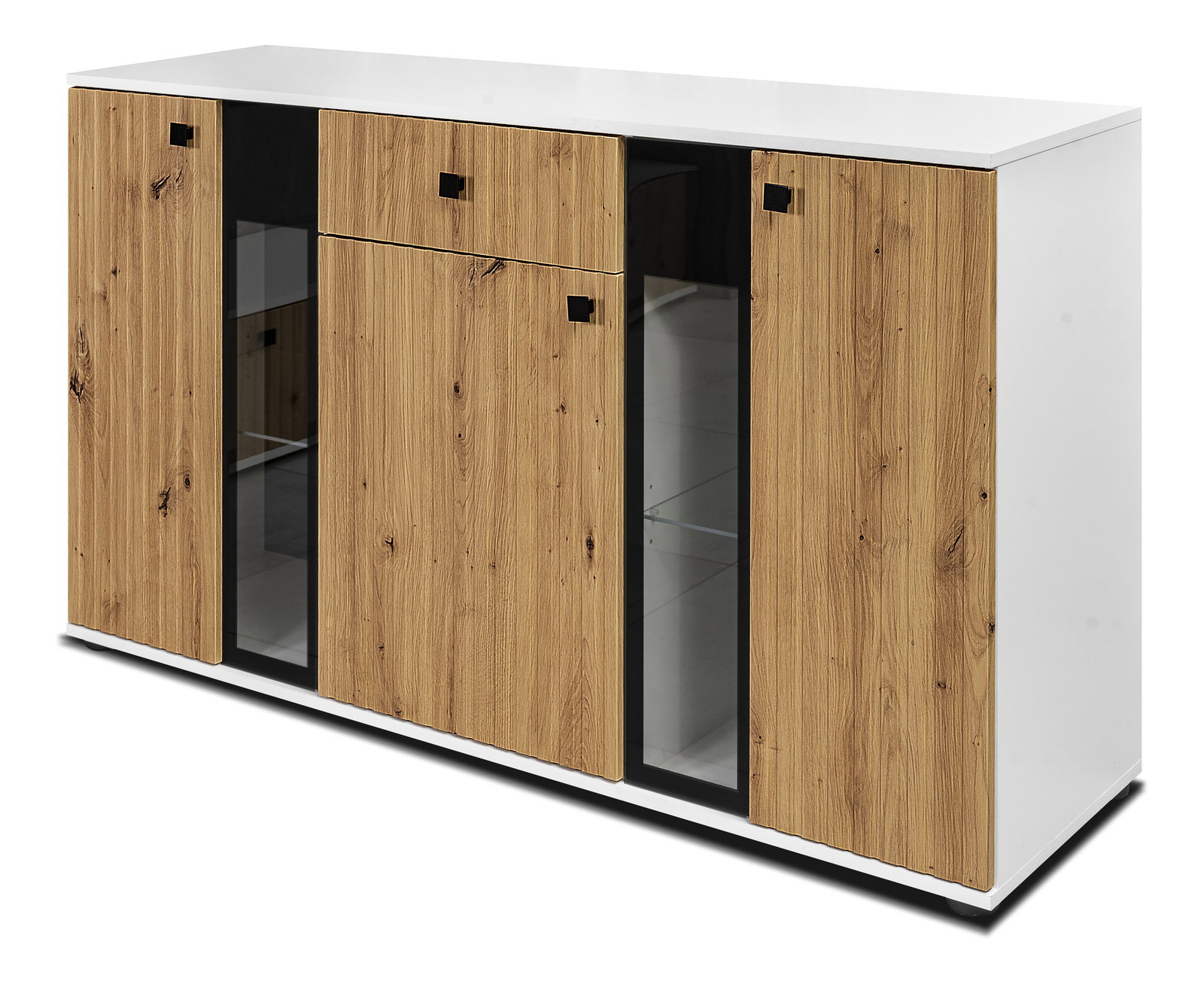 Komód Saul (artisan tölgy + fehér) (világítás nélkül)