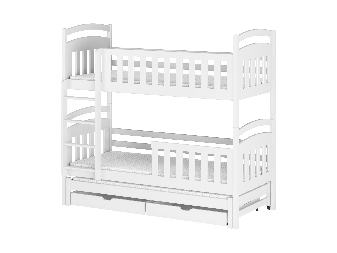 Detská posteľ 90 x 200 cm VIOLA (s roštom a úl. priestorom) (biela)