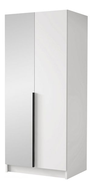 Dulap de haine Smagano II (Alb + auriu) (cu oglindă)