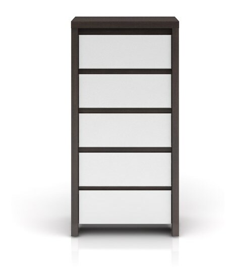 Komoda BRW Kaspian KOM5S (wenge + lesk biely)