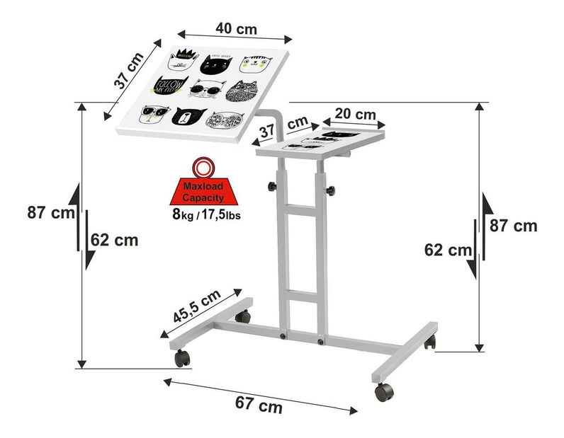 Suport pentru notebook Pobenu 3 (alb)