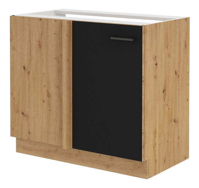 Donji kuhinjski ormarić Miraluna (hrast artisan + crna mat)