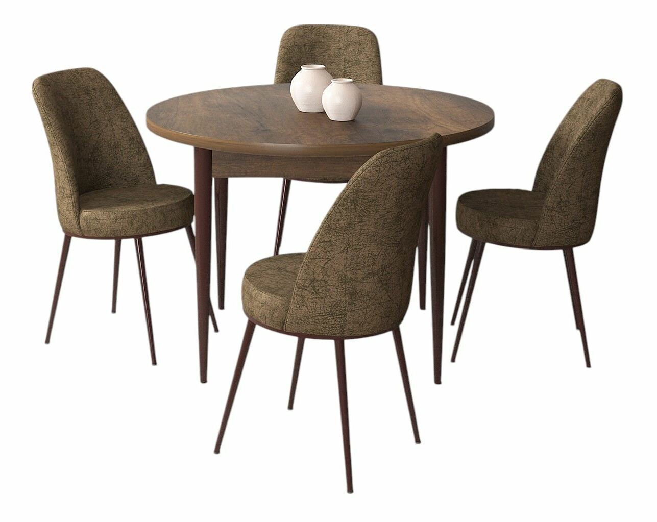 Jedálenský set Torra (orech barokový + hnedá) (pre 4 osoby)