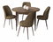 Jedálenský set Torra (orech barokový + hnedá) (pre 4 osoby)
