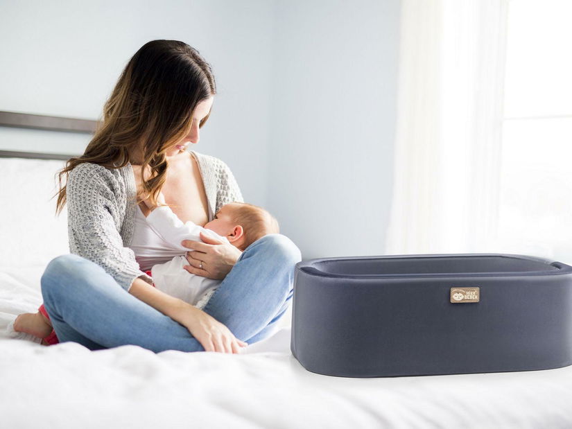 Pătuț balansoar bebeluș Kapato 1 (Nuc + negru) 