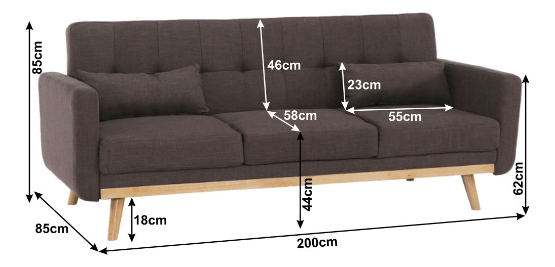 Háromszemélyes kanapé Alestra (Barna) 