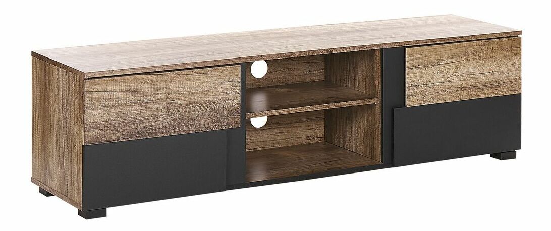 TV asztal/szekrény STAGAR (világos fa + fekete)