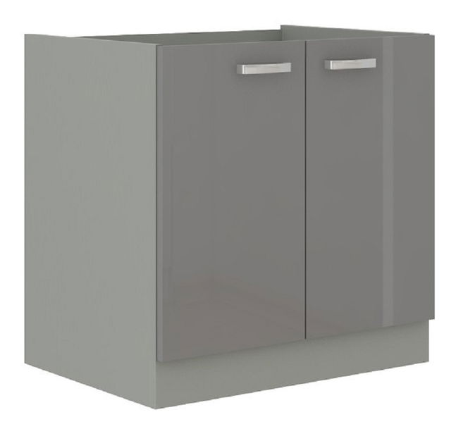 Dolná kuchynská skrinka 80 D 2F BB Pleitton (vysoký lesk sivý)