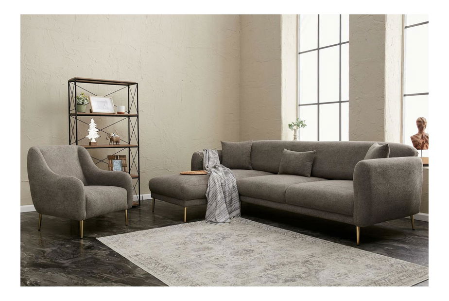 Colțar Simeon (S) (gri + auriu)