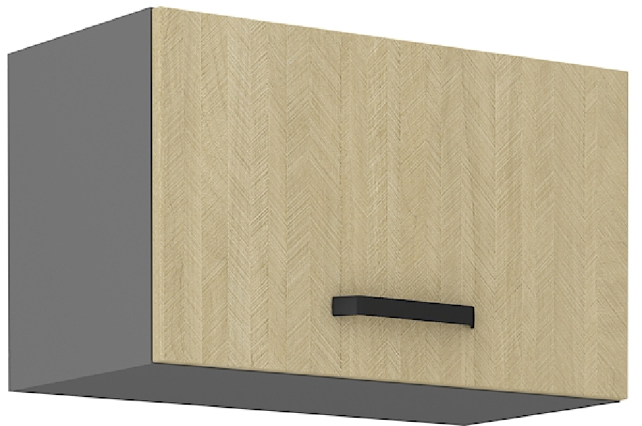 Dulap superior de bucătărie Scarmi 60 GU-36 1F (Antracit + Herringbone scandi)